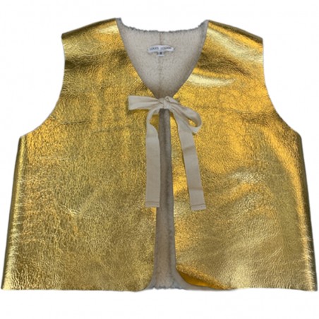 Cardigan Virginie Peau Lainée Or