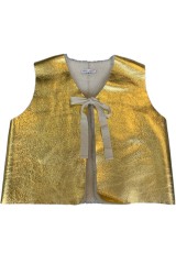 Cardigan Virginie Peau Lainée Or