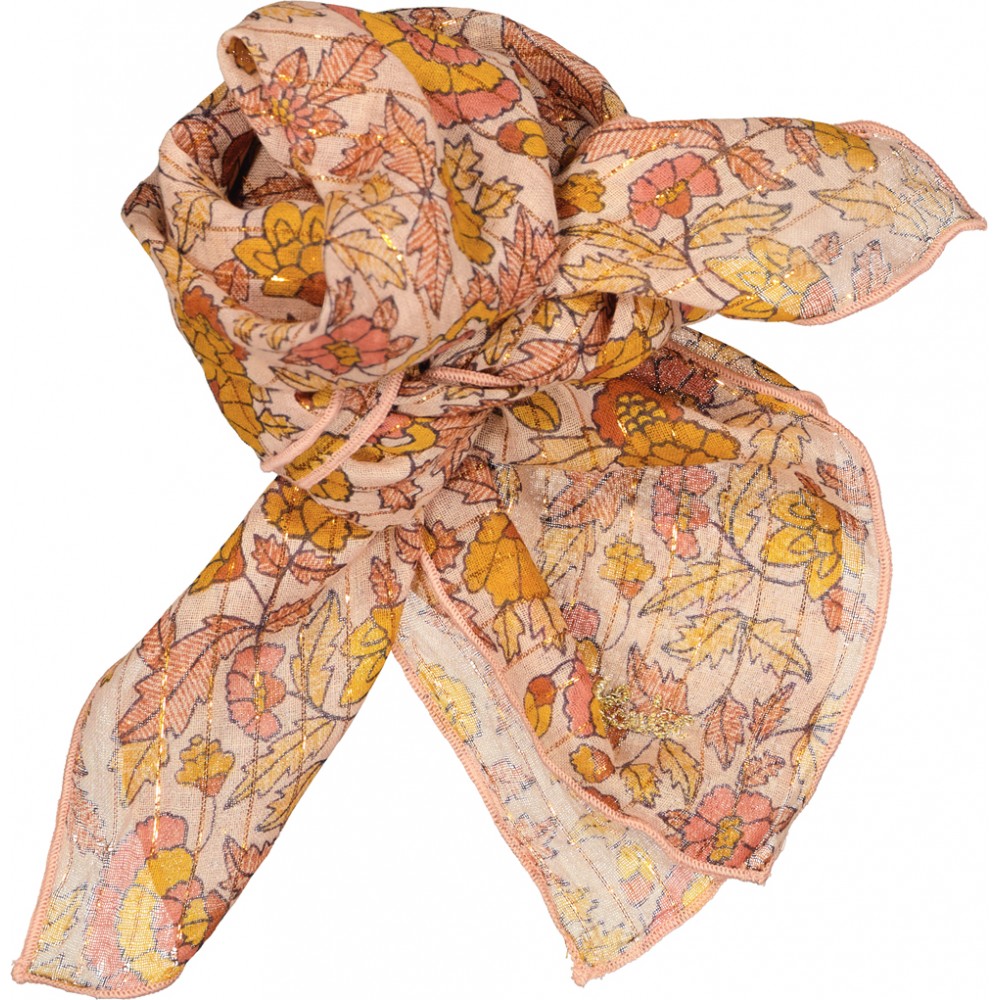 SCARF SISSI STRIPE LUREX INDIAN FLOWER