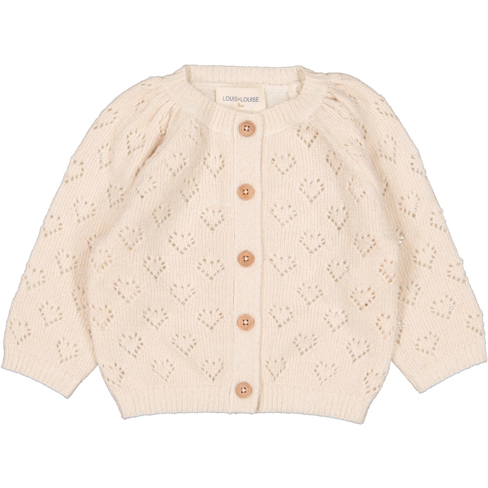 CARDIGAN SUCRINE LAINE MÉLANGÉE COEUR LUREX