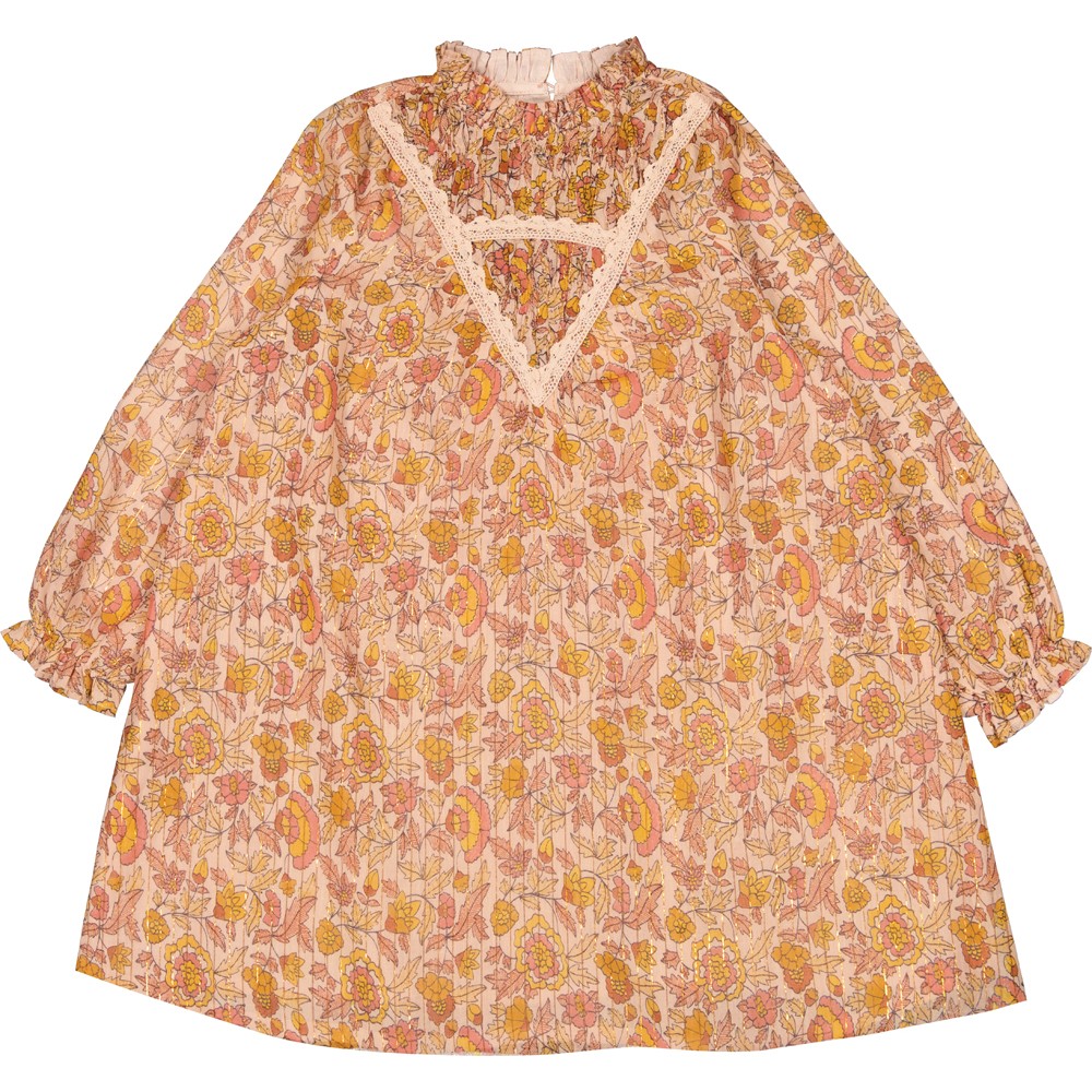 DRESS MANON STRIPE LUREX INDIAN FLOWER