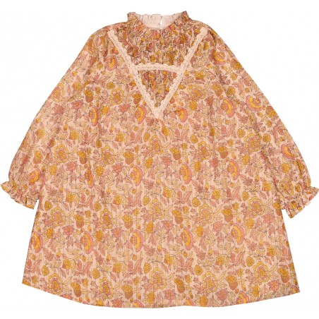 DRESS MANON STRIPE LUREX INDIAN FLOWER