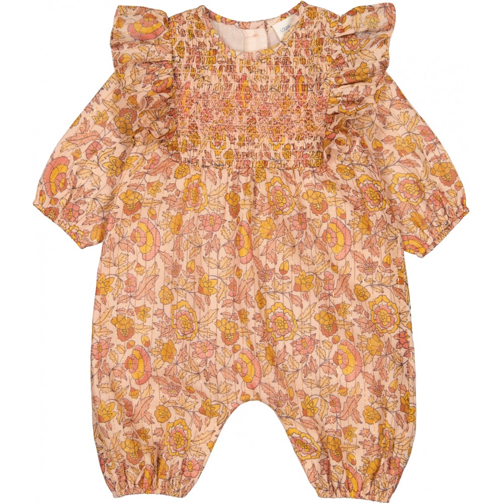COMBINAISON POESIE FLEUR INDIENNE RAYURE LUREX