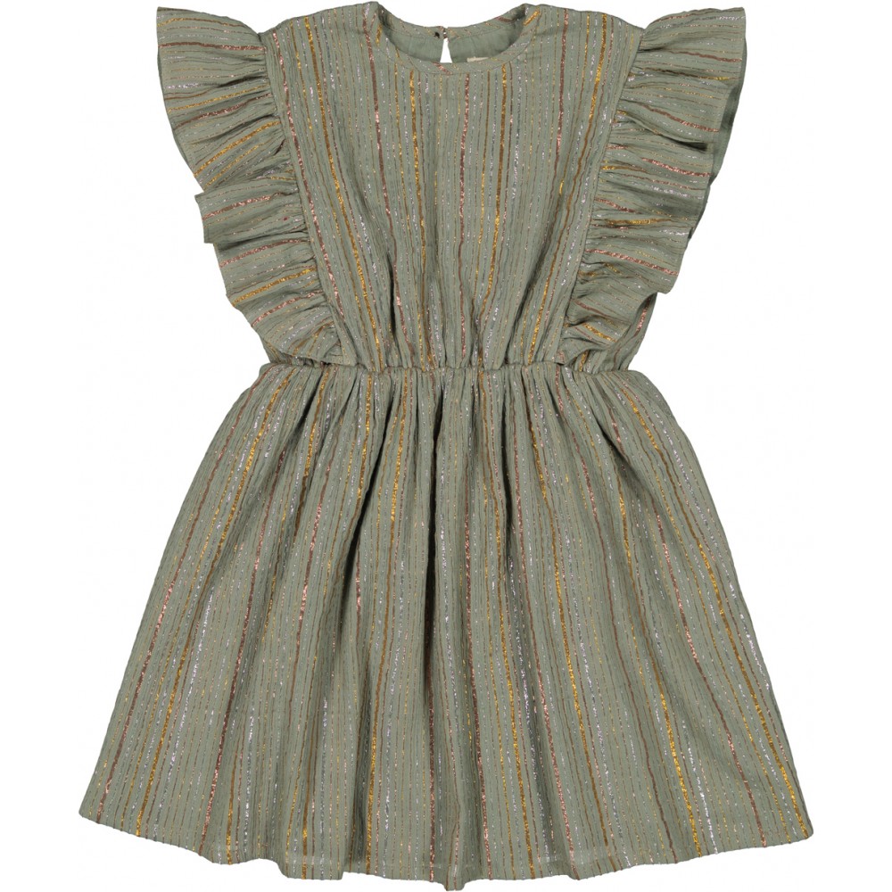 Dress Asia Cotton Crepe Stripe Lurex