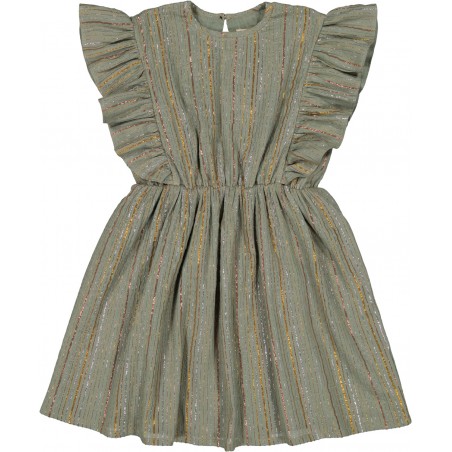 Dress Asia Cotton Crepe Stripe Lurex