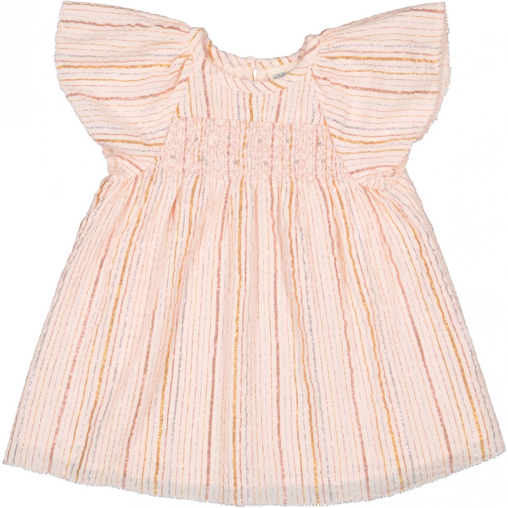 ROBE DONNA COTON CREPON RAYURE LUREX