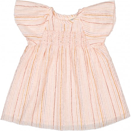 ROBE DONNA COTON CREPON RAYURE LUREX