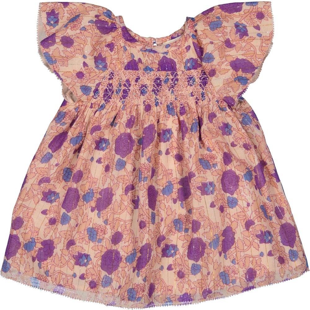 ROBE DONNA RAYURE LUREX FLEUR INDIENNE