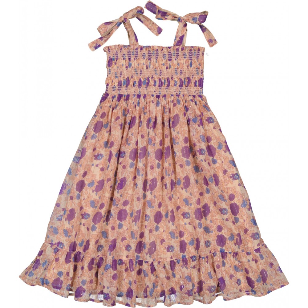 ROBE LUCILIA RAYURE LUREX FLEUR INDIENNE