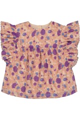 BLOUSE JASMIN RAYURE LUREX FLEUR INDIENNE