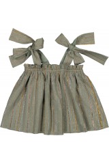 BLOUSE PERROQUET COTON CREPON RAYURE LUREX