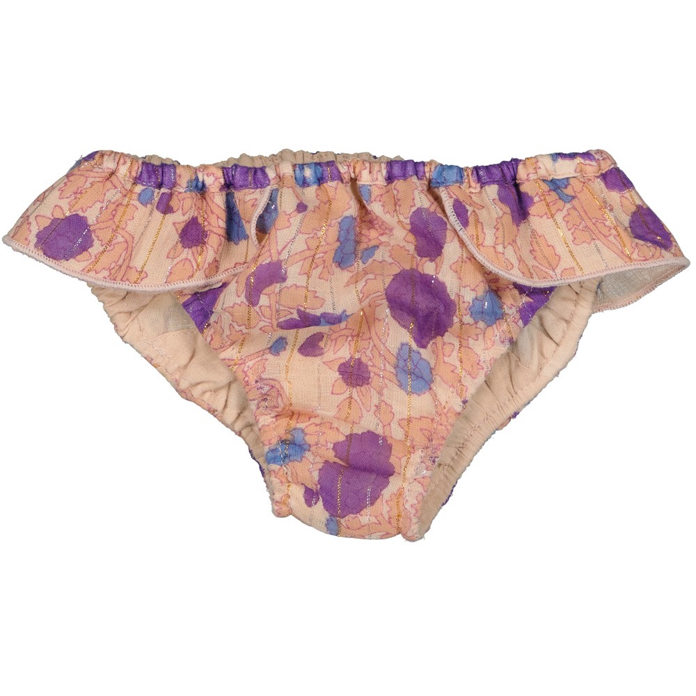 Swimsuit Plage Stripe Lurex Indian Flower