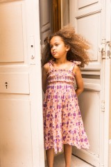 ROBE LUCILIA RAYURE LUREX FLEUR INDIENNE