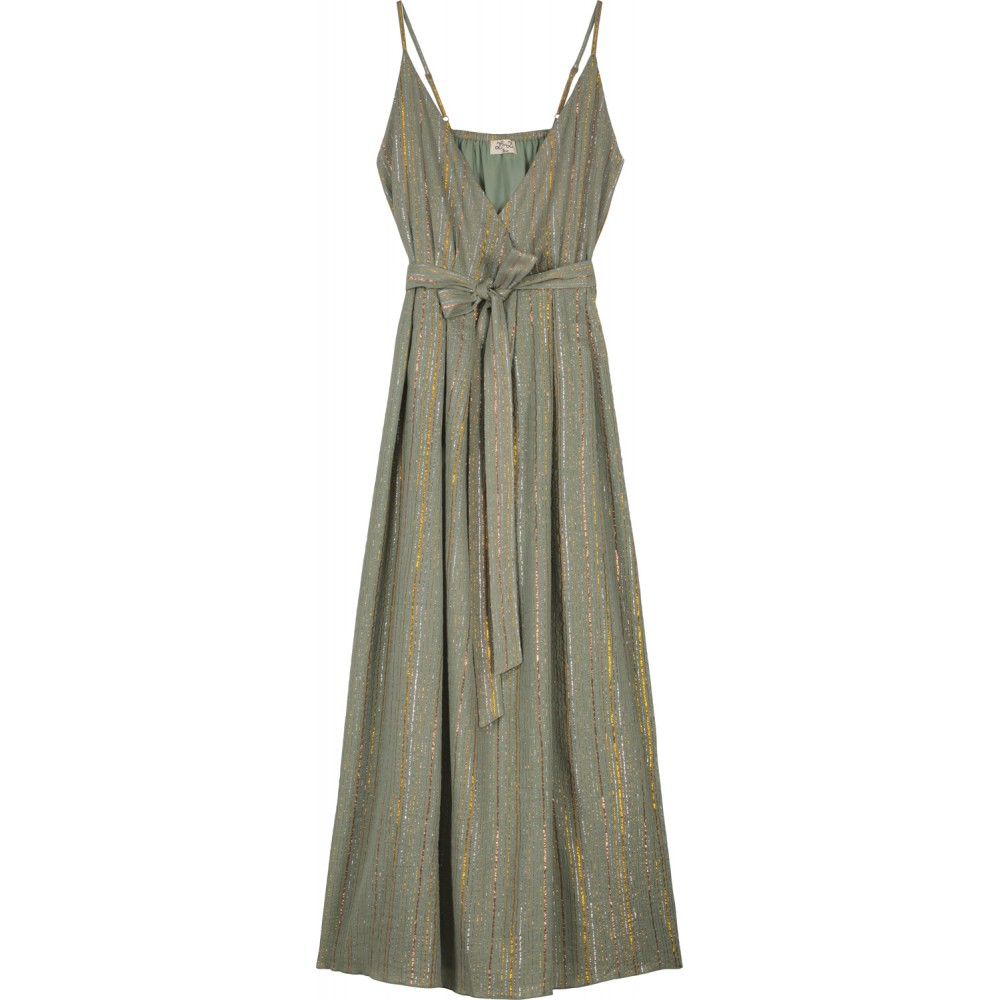 Dress Fefe Cotton Crepe Stripe Lurex