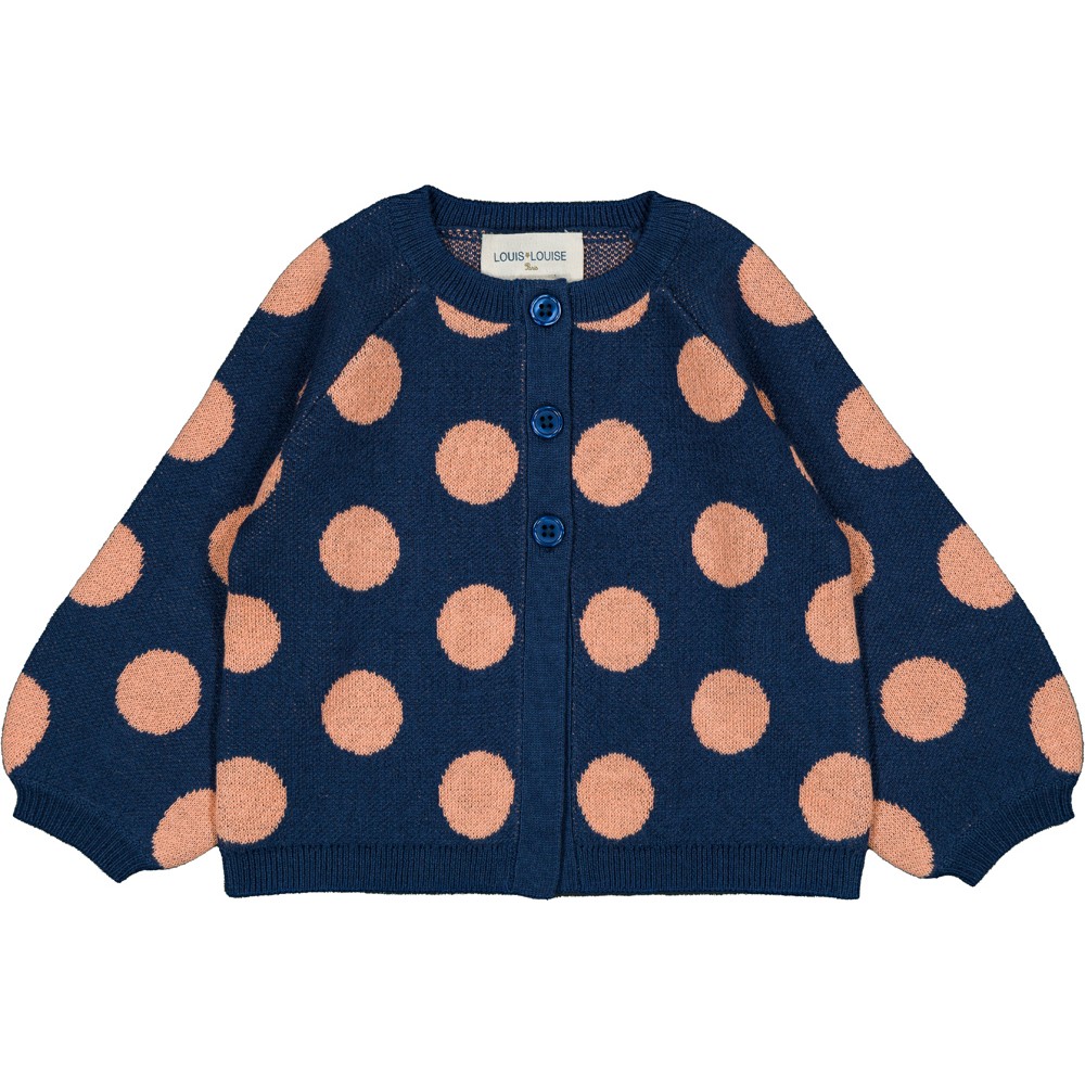 CARDIGAN GULSAH KNITTED WOOL BLEND BIG DOTS