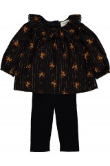 BLOUSE LISSOU FLEUR ROMANTIQUE RAYURE LUREX