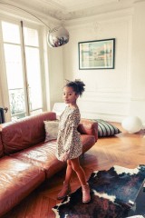 ROBE UMYMA VELOURS LEOPARD