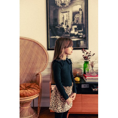 JUPE ZIPPA VELOURS LEOPARD