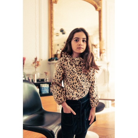 BLOUSE ANGELE VELOURS LEOPARD
