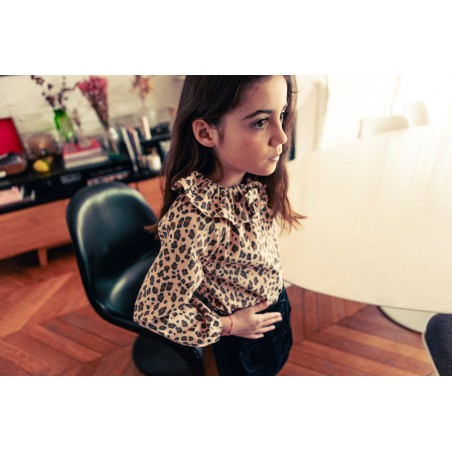 BLOUSE ANGELE VELOURS LEOPARD