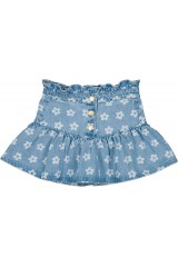 Skirt Pipeau Denim Flower