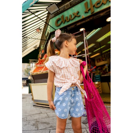 Short Andrea Denim Flower