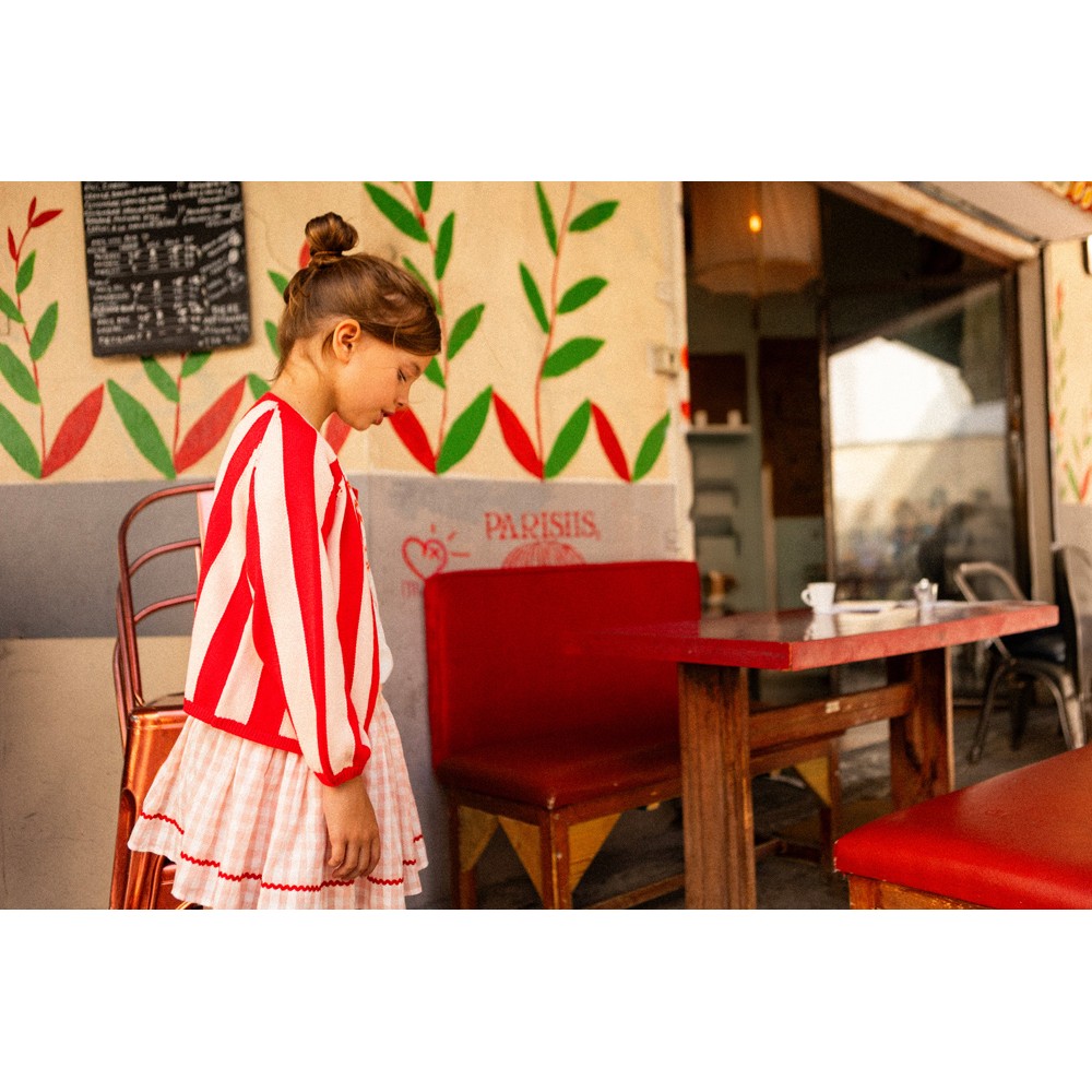 Cardigan Gulsah Knitted Cotton Stripe