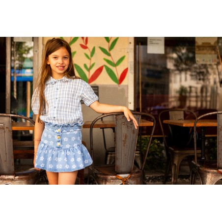 Skirt Pipeau Denim Flower