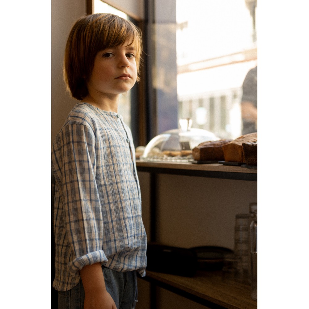 Shirt Oncle Cotton Crepe Check