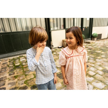 Shirt Oncle Cotton Crepe Check