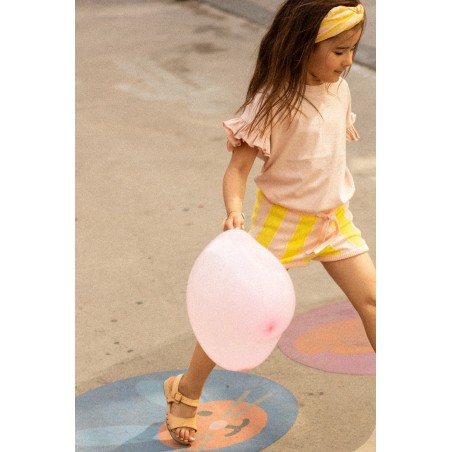 Short Iris Knitted Cotton Stripe