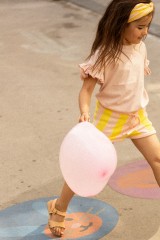 Short Iris Knitted Cotton Stripe