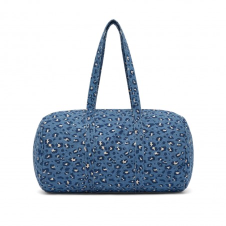 Bag Pompom Light Denim Leopard