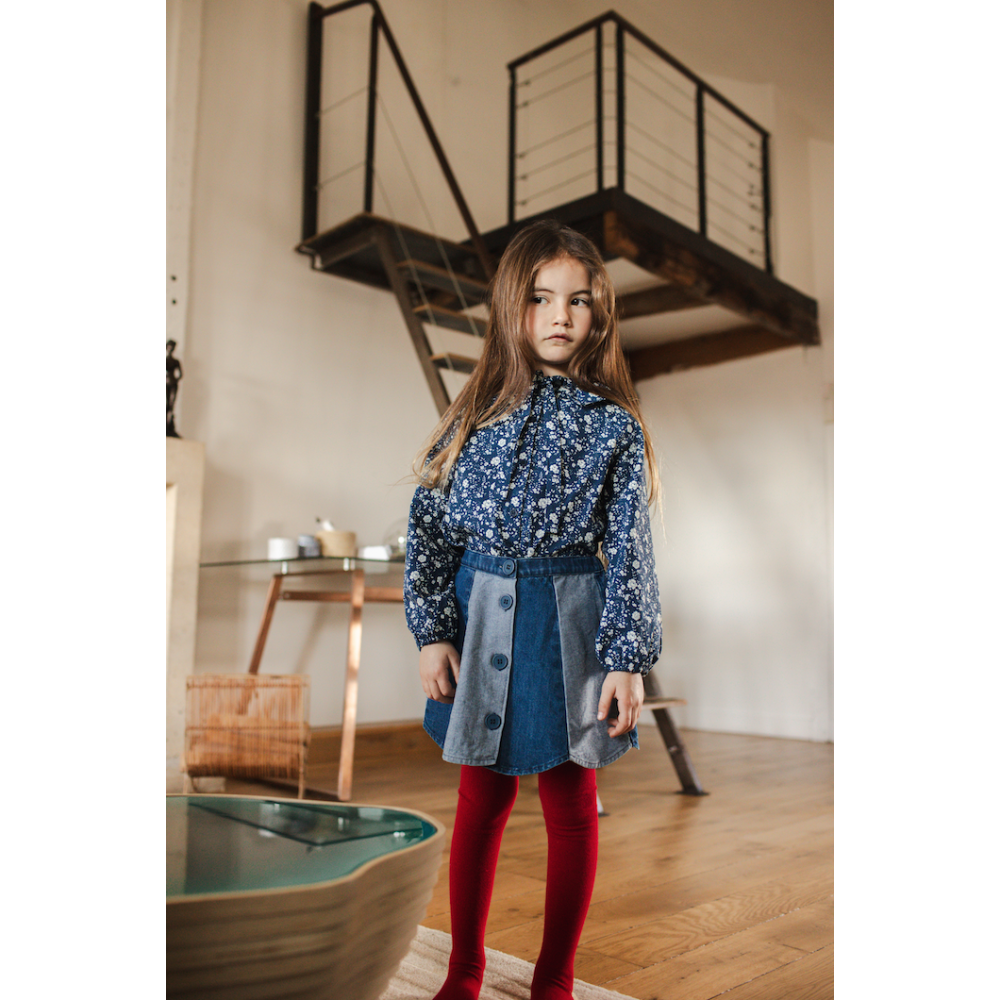 Skirt Bloom Denim Patchwork