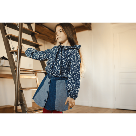 Skirt Bloom Denim Patchwork