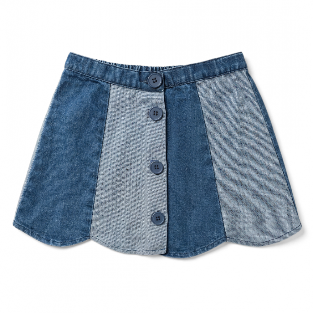 Skirt Bloom Denim Patchwork