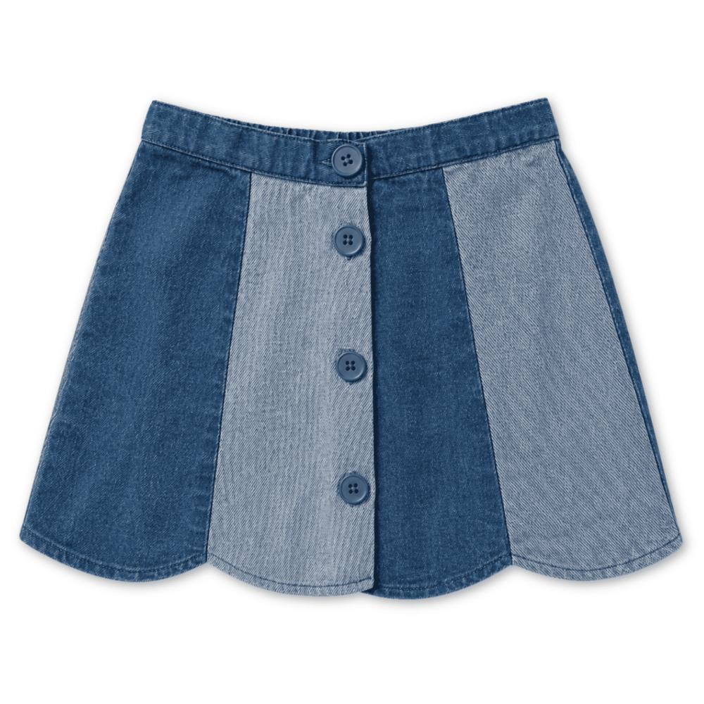 Skirt Bloom Denim Patchwork