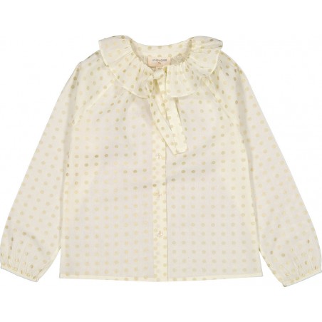BLOUSE ANGELE COTON IMPRIMÉ À POIS DORÉ