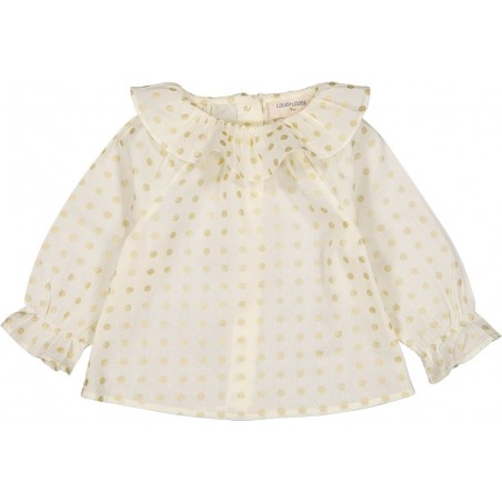 BLOUSE LILIE COTON IMPRIMÉ À POIS DORÉ